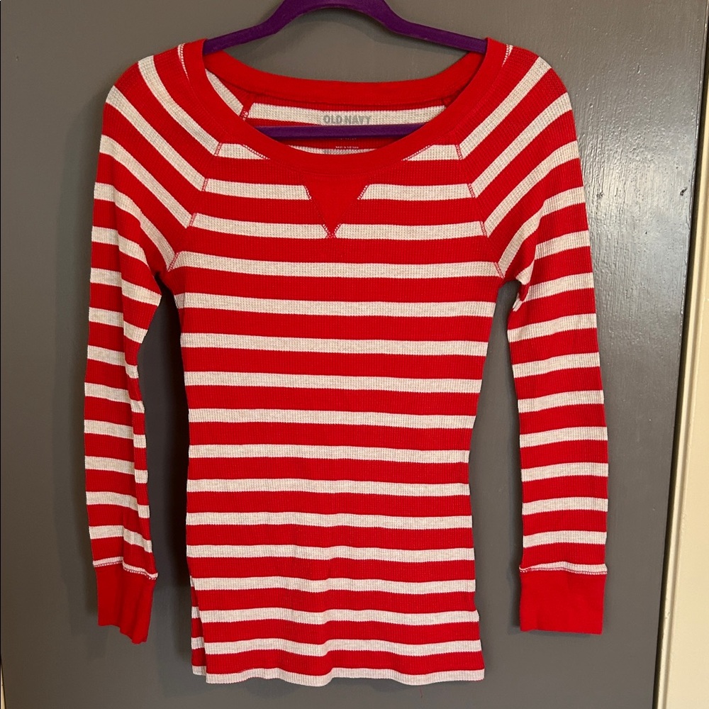 Old Navy Red and White Striped Top